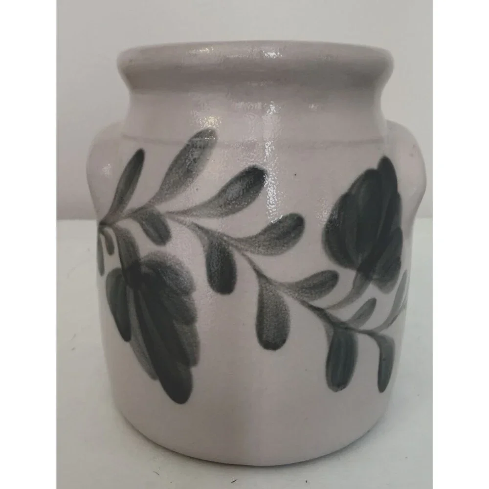 VTG Don Hains Salmon Falls Stoneware Pottery Tart Warmer Pennsylvia Green
